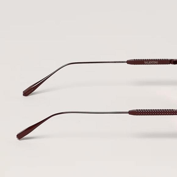 NEW AUTH Valentino Burgundy Titanium V-STUD VLS-122 Geometric $810 Sunglasses main image 4